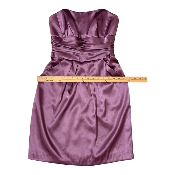 David's Bridal purple strapless side pockets short dress Size 4 - Picture 3 of 6